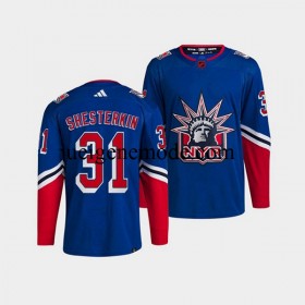 Herren New York Rangers Eishockey Trikot Igor Shesterkin 31 Adidas 2022-2023 Reverse Retro Blau Authentic